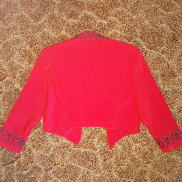 Amoretti Red Blaxer with black emroidery detail, double breasted buttons - Picture 8 of 8